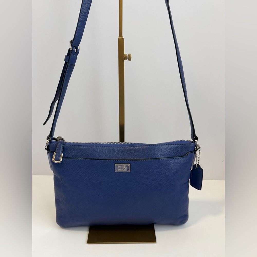 Blue Leather Crossbody Bag